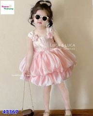 Đầm Luca hồng váy bí 2 tầng