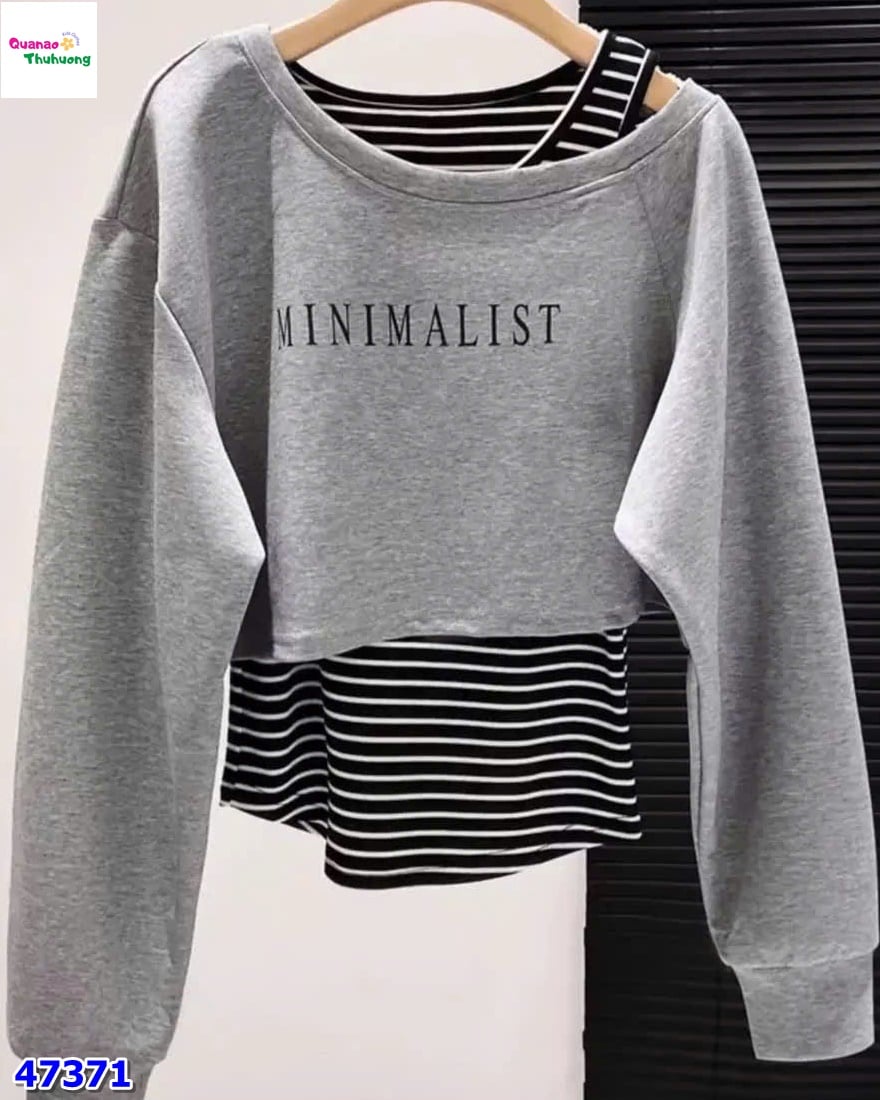 Set 2 áo Minimal xám