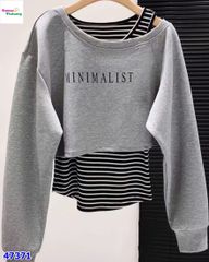 Set 2 áo Minimal xám