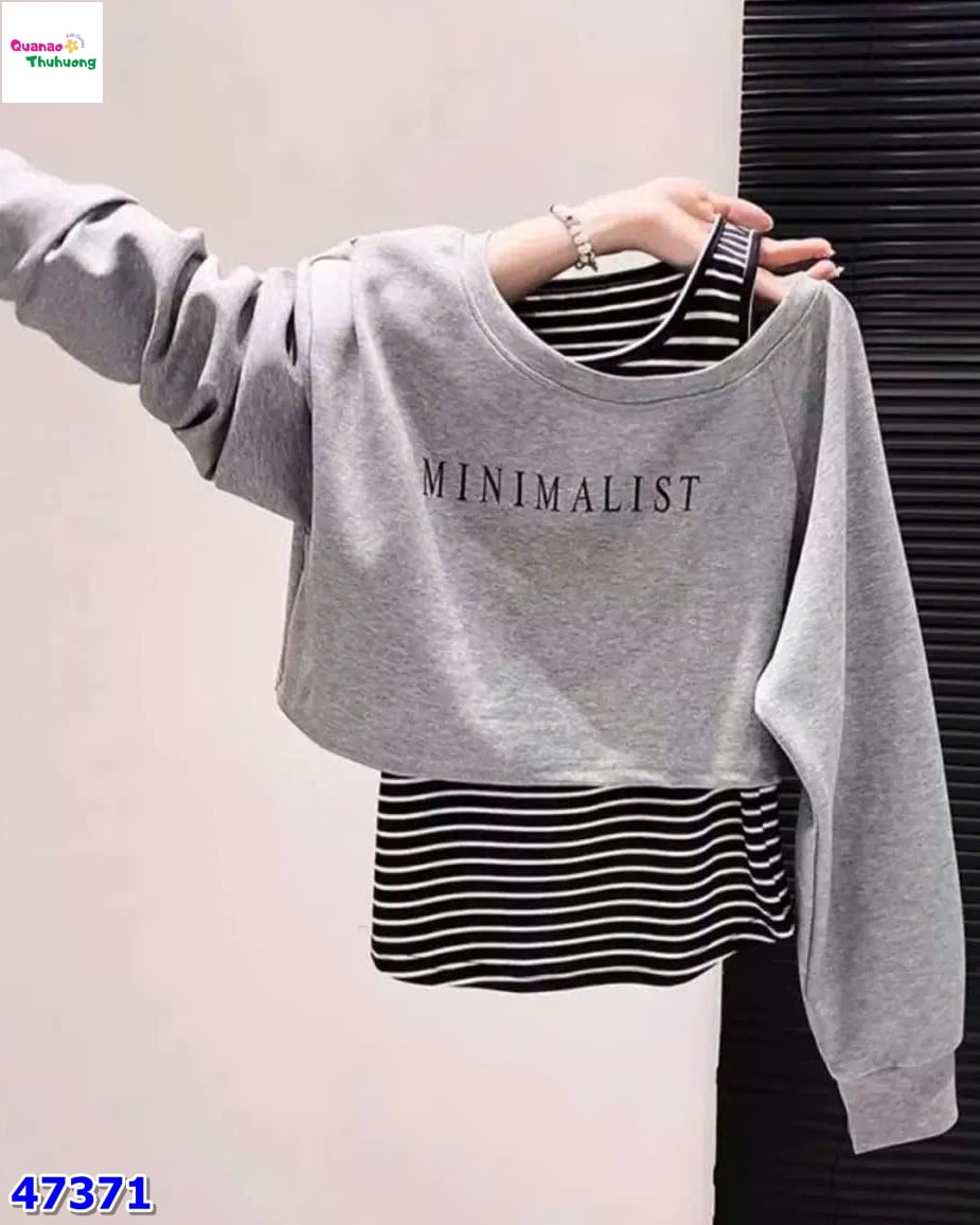 Set 2 áo Minimal xám