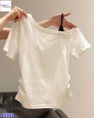 Áo lệch vai trắng smooth
