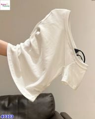 Áo lệch vai trắng smooth