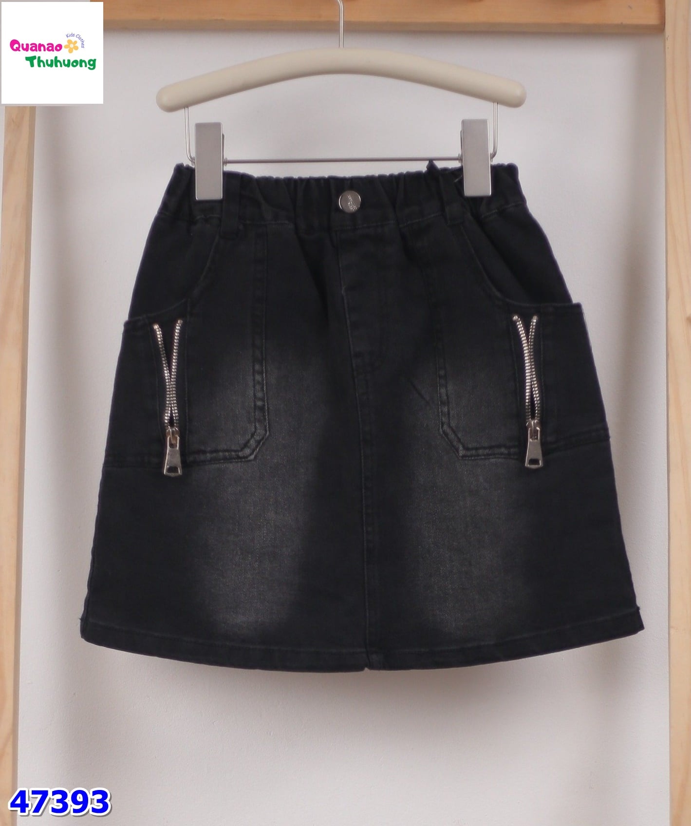 Chân váy jean Syci đen túi kéo