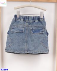 Chân váy jean Syci xanh túi hộp chéo