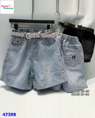 Quần short jean Disi xanh túi Smile