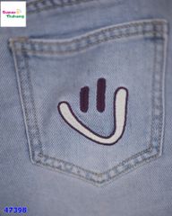 Quần short jean Disi xanh túi Smile