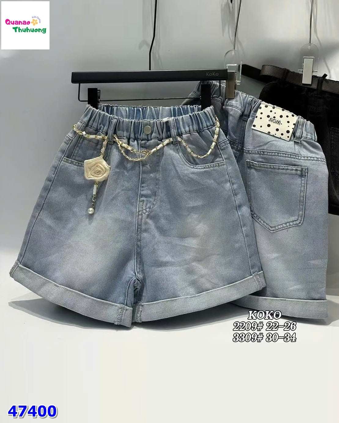 Quần short jean xanh Miu
