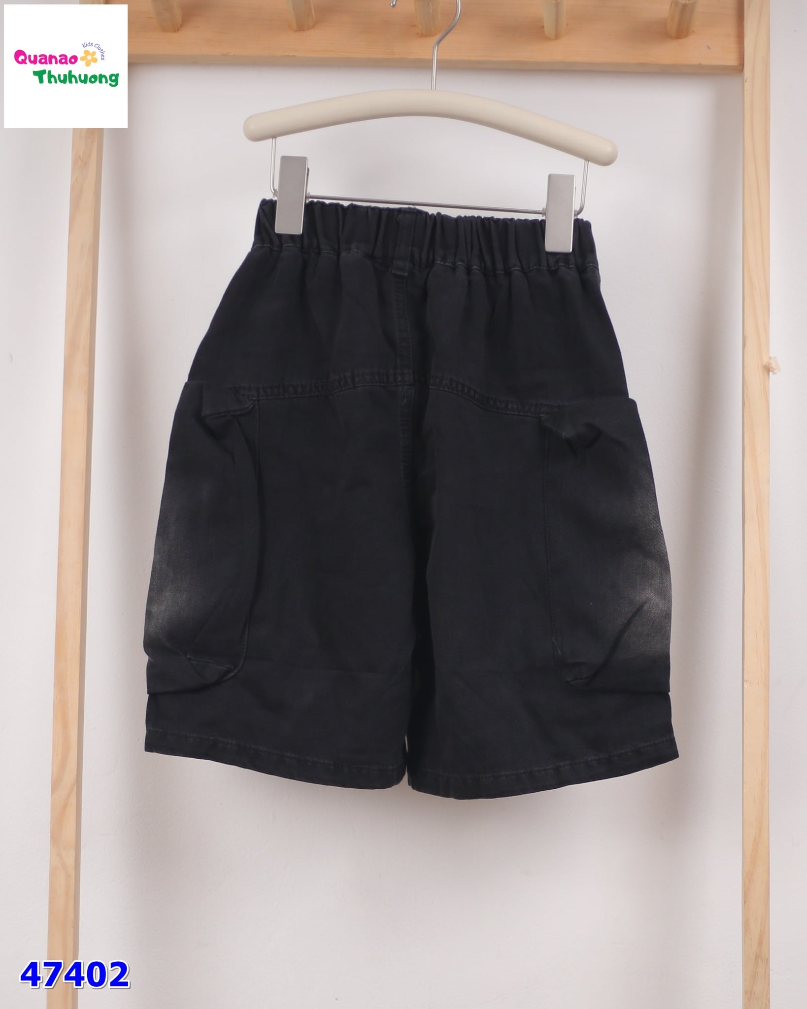 Short jean XSD đen túi hộp 1977