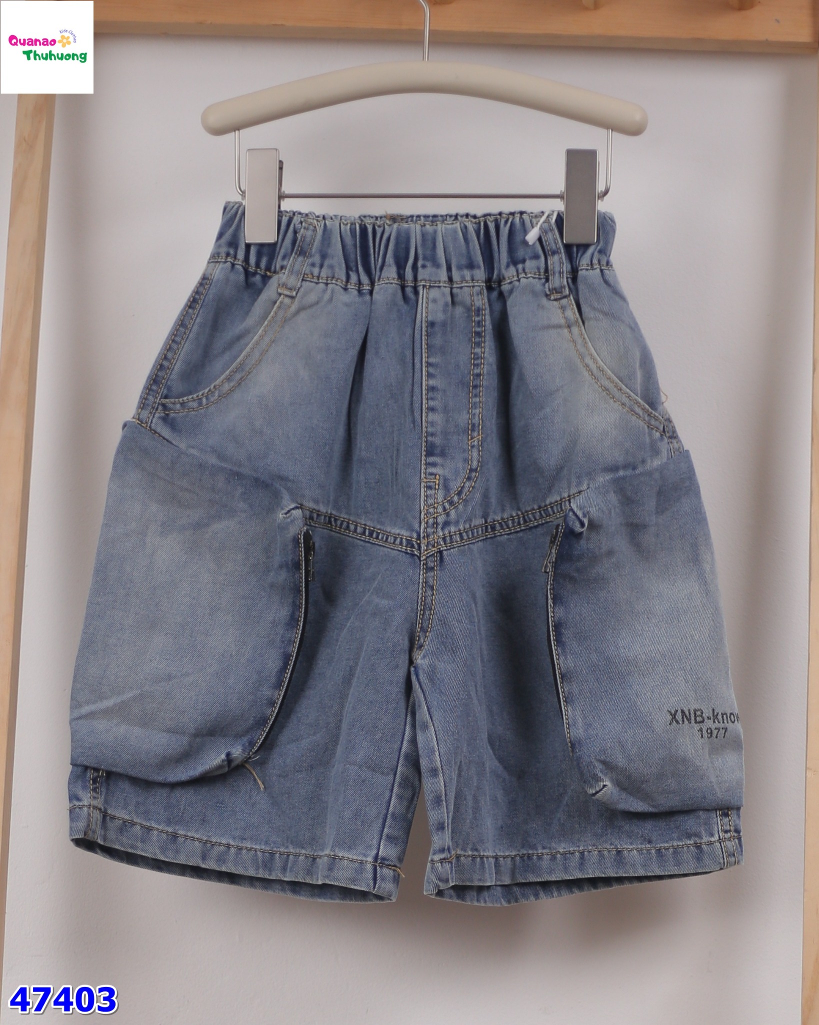 Short jean XSD xanh túi hộp 1977