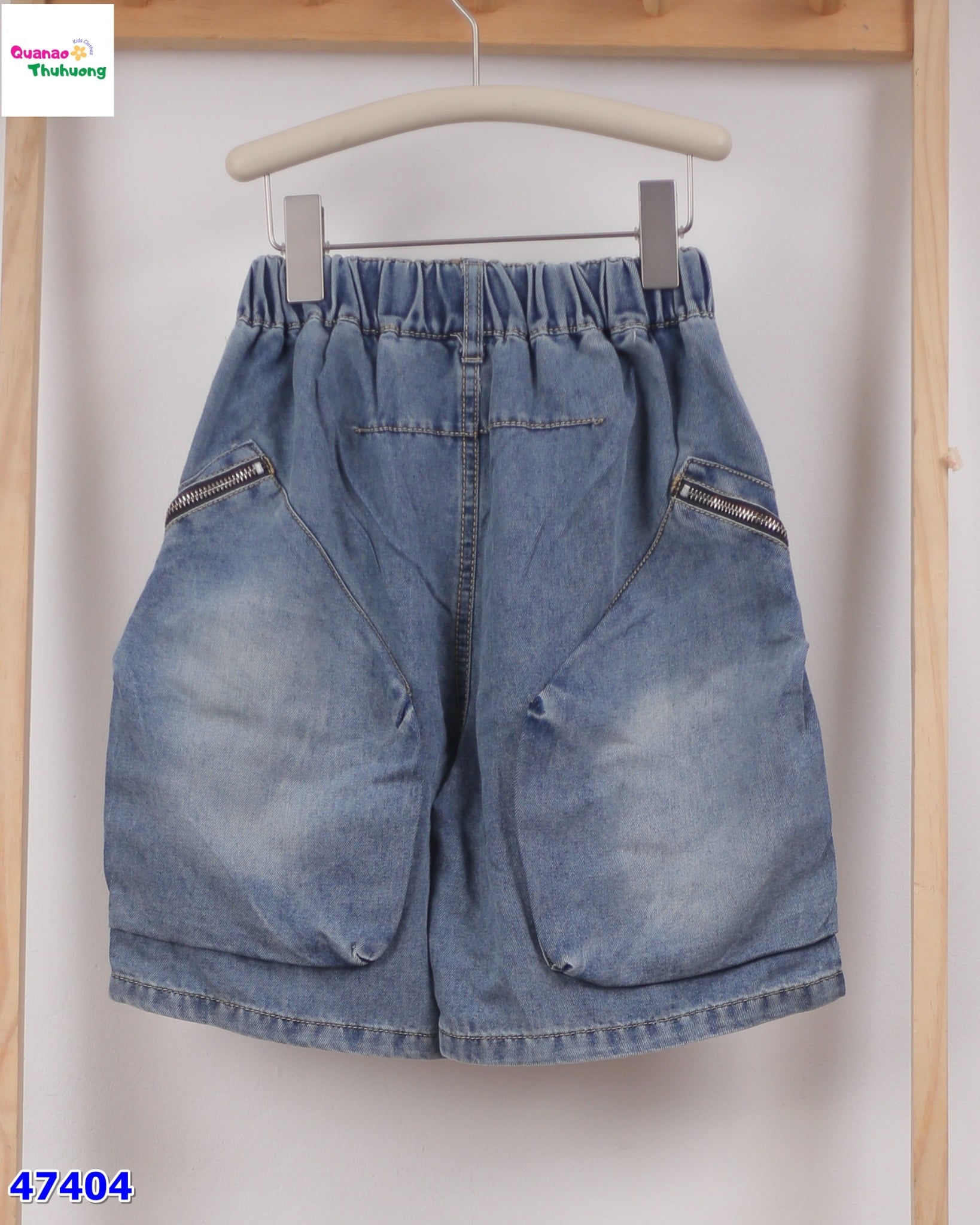 Short jean XSD xanh túi chéo