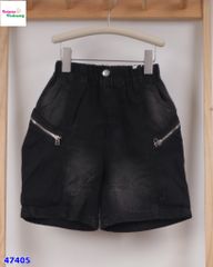 Short jean XSD đen túi chéo