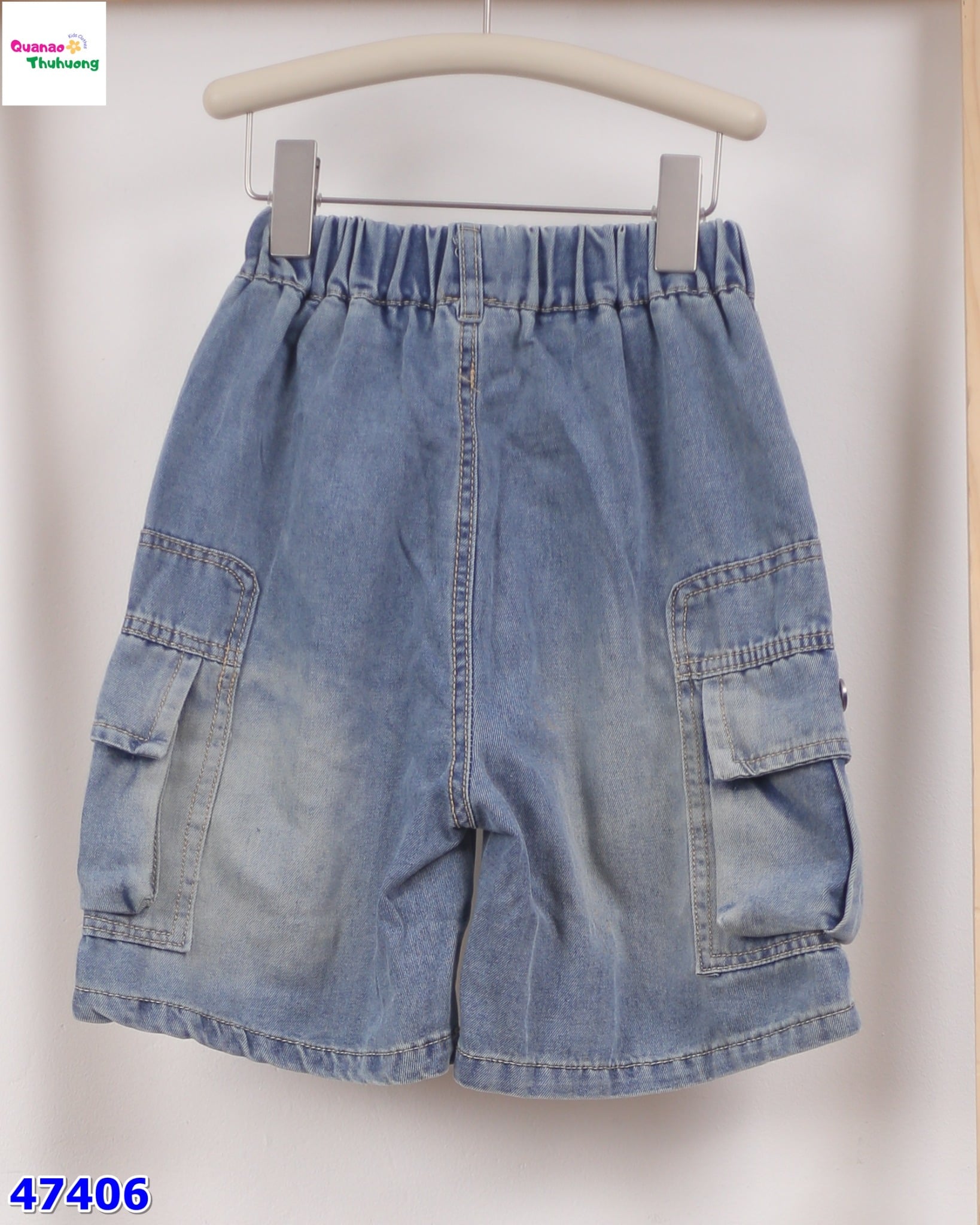 Short jean XSD xanh túi hộp có nút
