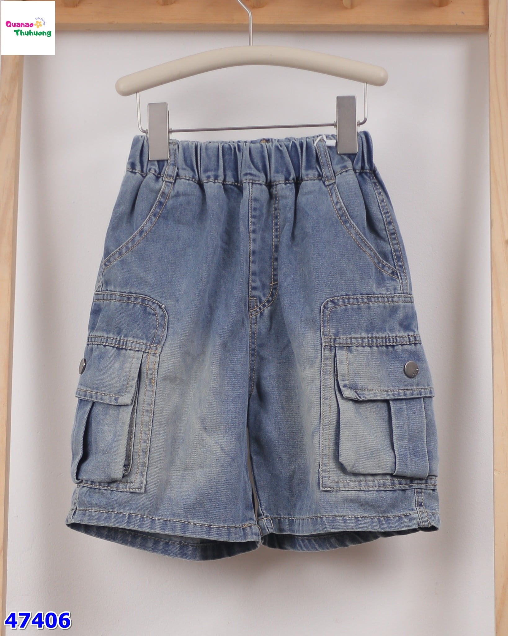 Short jean XSD xanh túi hộp có nút