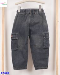 Quần jean dài đen túi hộp Hello