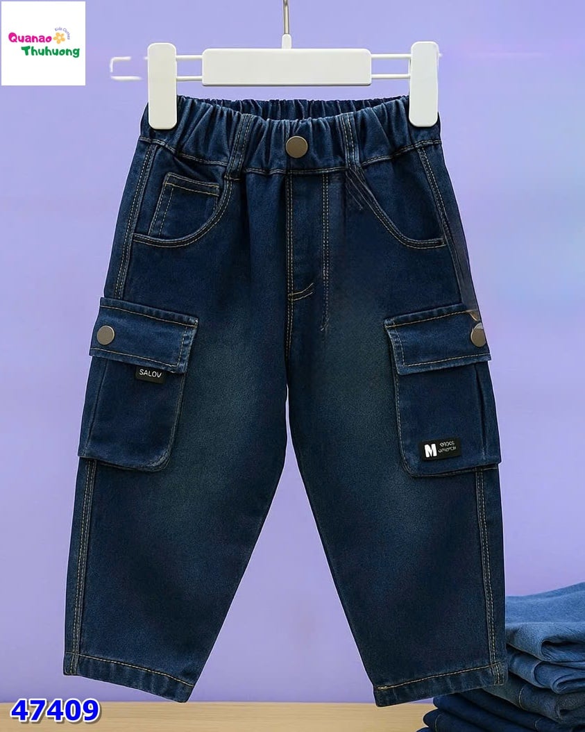 Quần jean dài xanh túi hộp M
