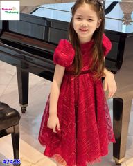Đầm tiệc Sofia đỏ đính cườm