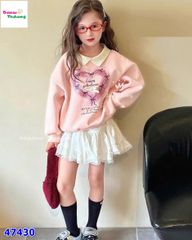 Set váy J&J polo hồng trái tim