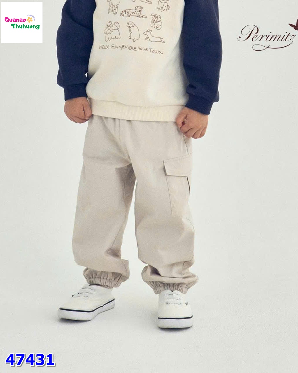 Quần kaki Perimit kem túi hộp