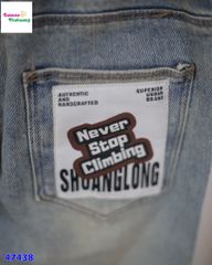 Quần jean xanh túi Never Stop