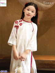 Áo dài Econice trắng Huyền Trân