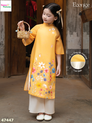 Áo dài Econice vàng hoa Tường Ân