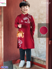 Áo dài Econice đỏ rồng Minh Vương
