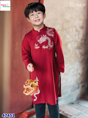 Áo dài Econice đỏ rồng Minh Vương