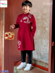 Áo dài Econice đỏ rồng Minh Vương