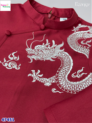Áo dài Econice đỏ rồng Minh Vương
