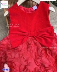 Đầm J&J đỏ đính nơ xoè hoa 3D