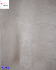 Set váy + khoác ren trắng