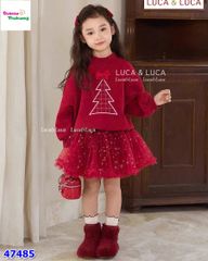 Set váy Luca đỏ cây thông Noel