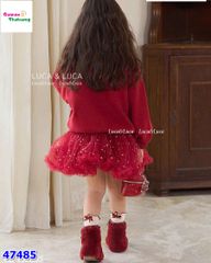 Set váy Luca đỏ cây thông Noel