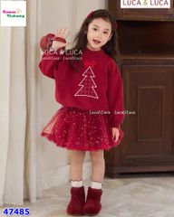 Set váy Luca đỏ cây thông Noel