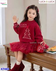 Set váy Luca đỏ cây thông Noel