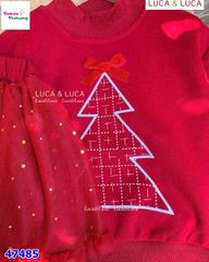 Set váy Luca đỏ cây thông Noel