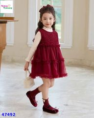 Set đầm đỏ đính cườm