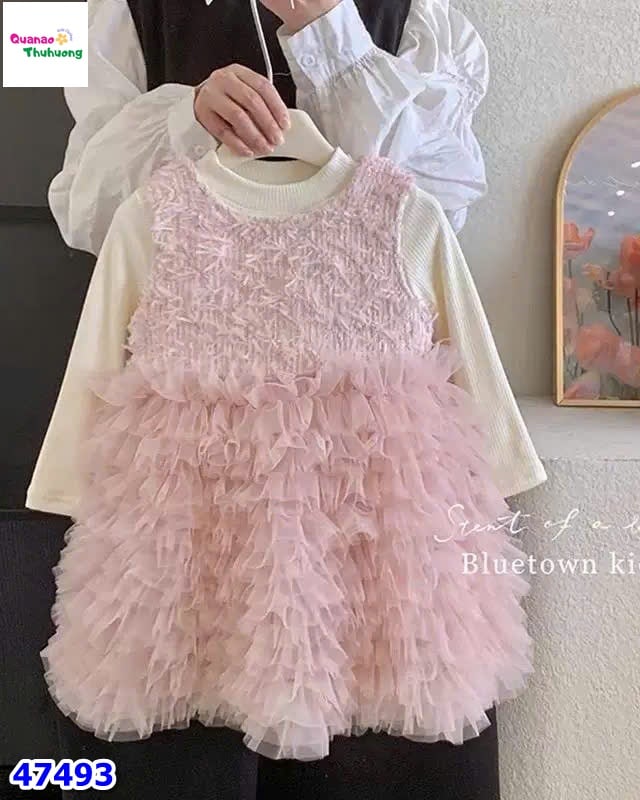 Set đầm hồng voan