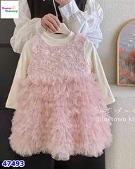 Set đầm hồng voan