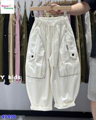 Quần jean kem túi hộp