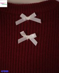 Set 3 món đính nơ, chân váy caro đỏ