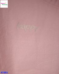 Set áo len hồng Happy , chân váy caro hồng