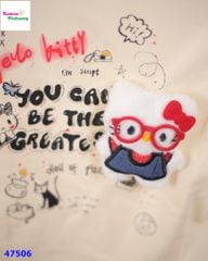 Áo kem tay hồng Hello Kitty
