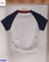 Áo xám tay xanh navy Hello Kitty