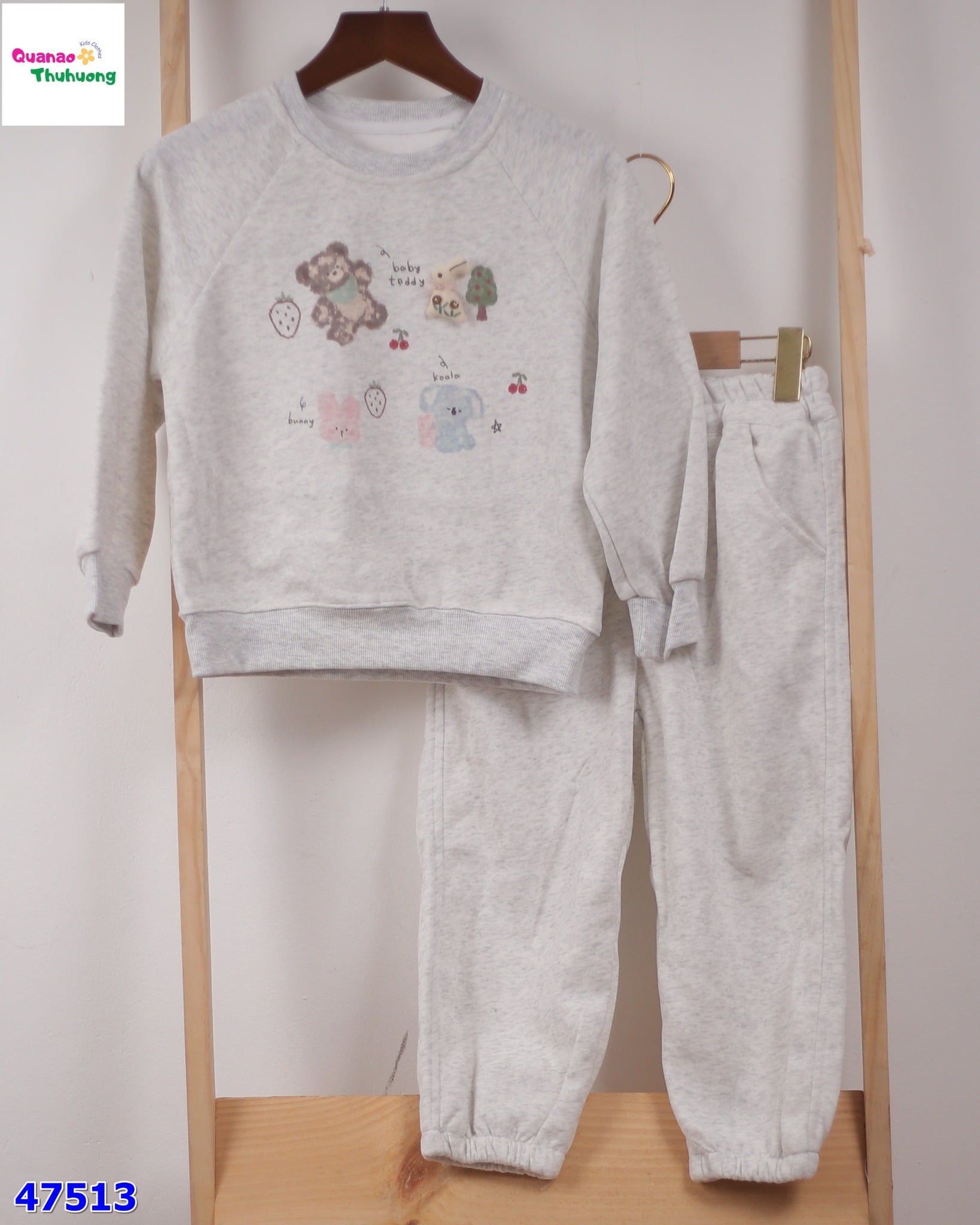 Set bộ dài xám gấu