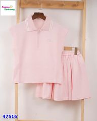 Set váy polo hồng Alo