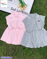 Set váy polo hồng Alo