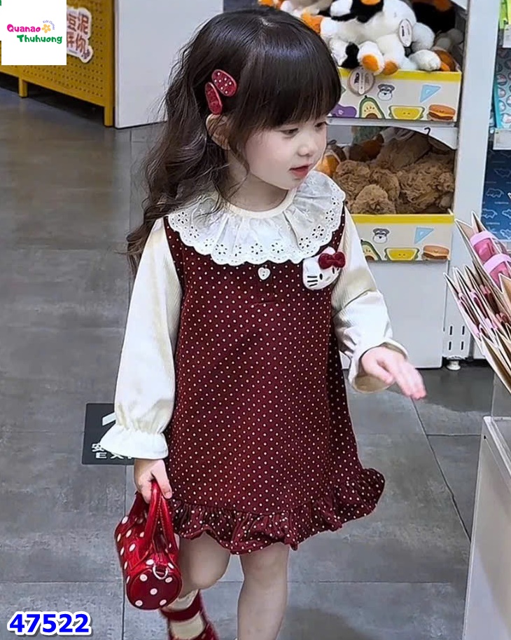 Set váy đỏ chấm bi