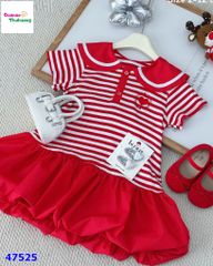 Đầm Miakid sọc đỏ