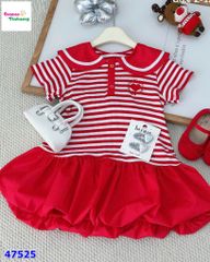 Đầm Miakid sọc đỏ